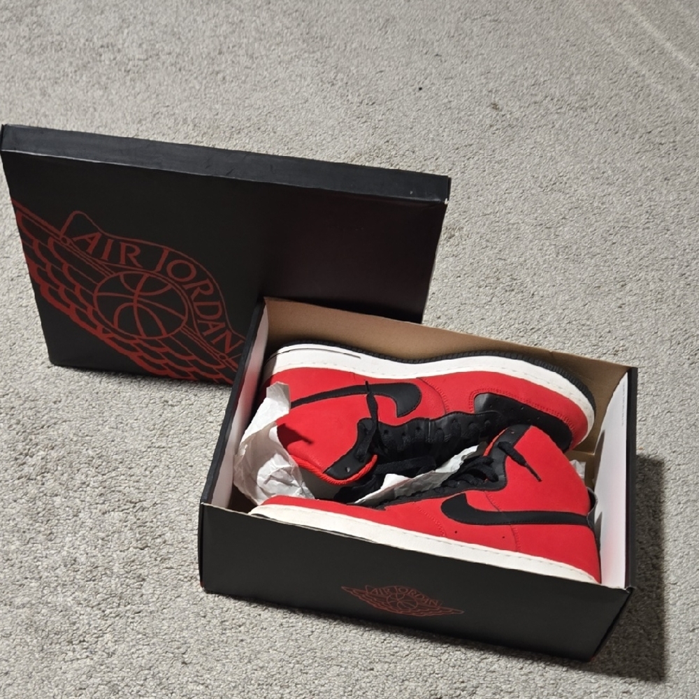 Jordan Red and Black High-Top Sneakers